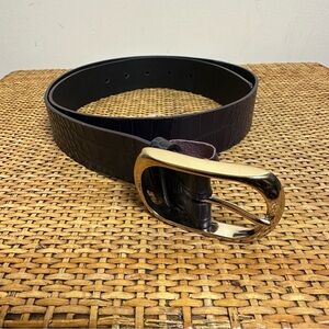 Banana Republic Small Purple Snake Print Leather Belt Made in Italy Style 546411